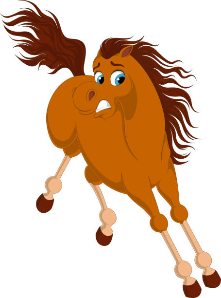 illustrazioni stock, clip art, cartoni animati e icone di tendenza di temuto cavallo da salto isolato su sfondo bianco - steeplechasing