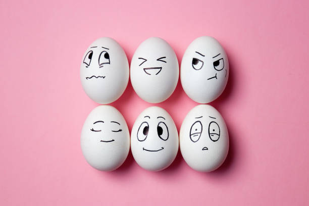 istock Funny Easter eggs with facial expressions 1156138161