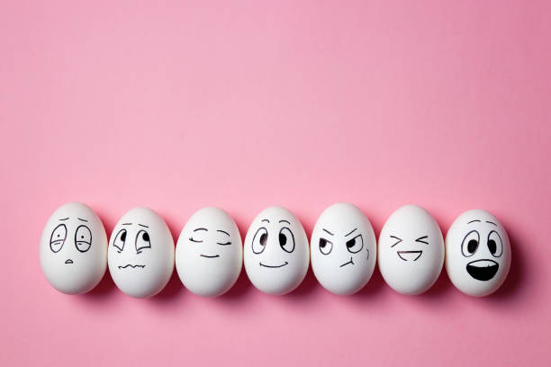 istock Funny Easter eggs with facial expressions 1156138163