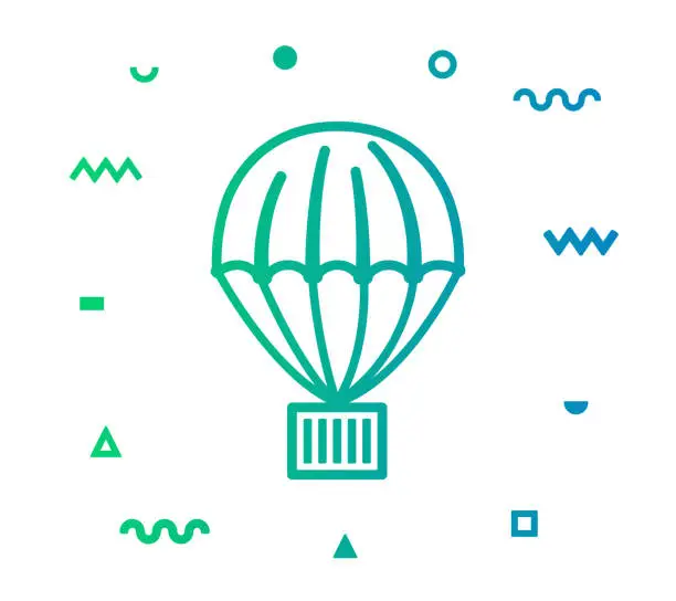 Vector illustration of Airdrop Line Style Icon Design