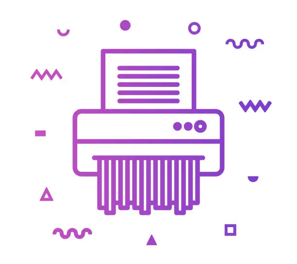 Vector illustration of Paper Shredder Line Style Icon Design