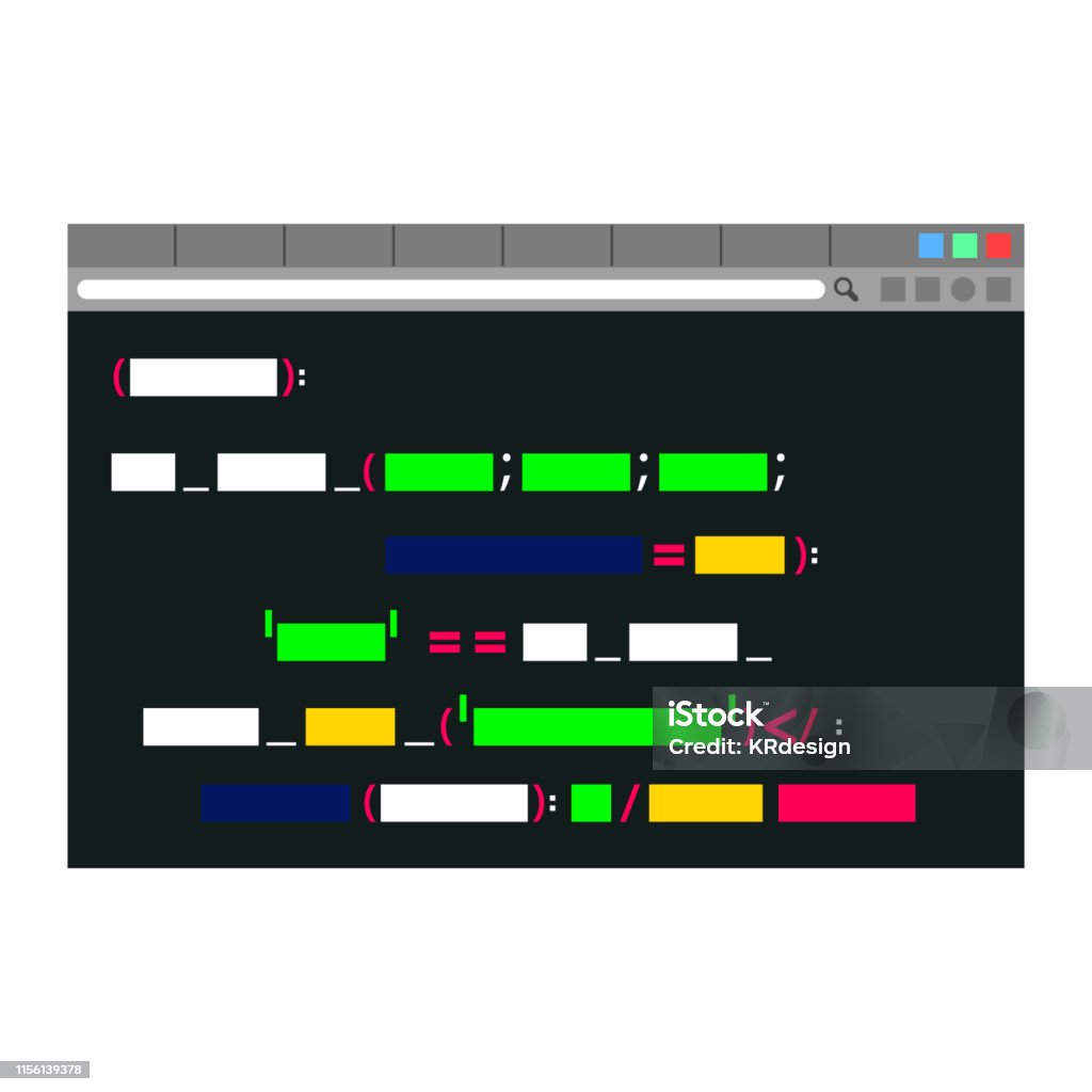 Program Code Window Programming Code On A Browser Window Stock Illustration - Download ...