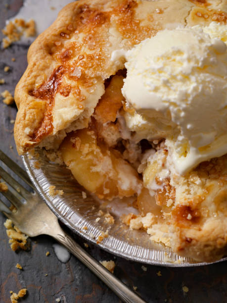 istock Individual Size Apple Pie with Vanilla Ice Cream 1156139432