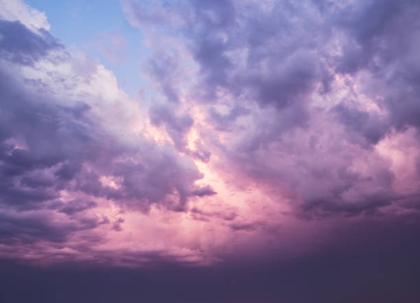 istock Background with dramatic storm clouds at sunset, in magenta, pink and orange colors. 1156140675