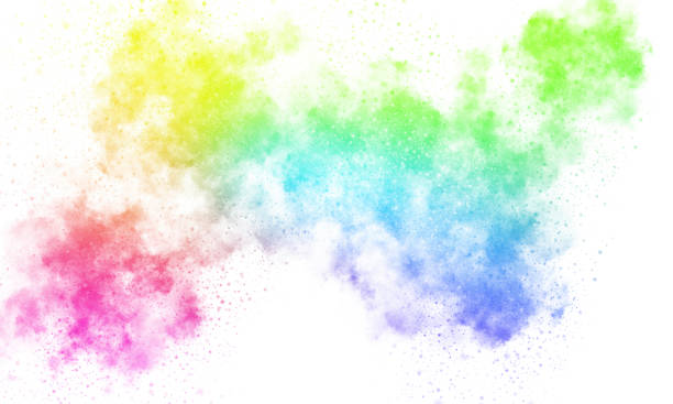 Colorful Exploding Powder on White Background - Holi Festival - fotografia de stock