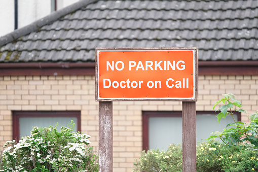 Doctor on call no parking sign uk