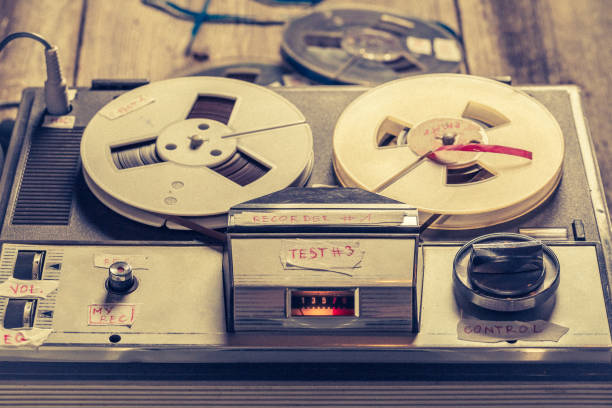 istock Reel audio recorder with a few rolls of tape 1156143837