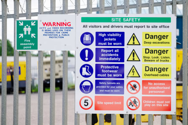 Construction building health and safety sign