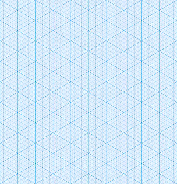 isometrischer diagrammpapierhintergrund. nahtloses muster. vektor-illustration - graph paper mesh paper backgrounds stock-grafiken, -clipart, -cartoons und -symbole