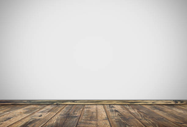 Empty room with wall and wooden floor