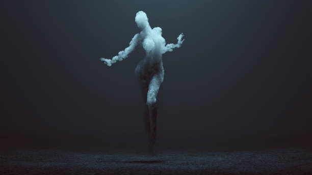 Sexy Smoke Ghost Spirit Dancer Floating in a Foggy Void Sexy Smoke Ghost Spirit Dancer Floating in a Foggy Void 3d Illustration 3d Rendering ballerina shadow stock pictures, royalty-free photos & images