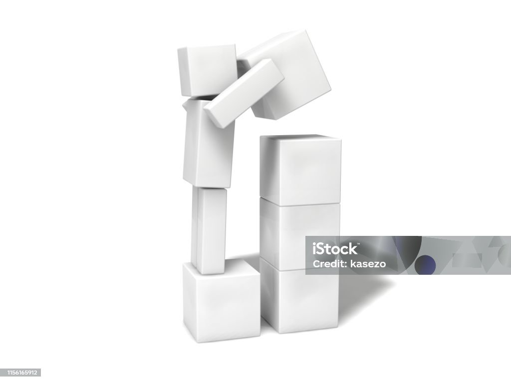 Block Character Shape Simple 3d Cubic Characterstacking Blocks Stock Photo - Download Image ...