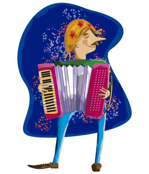 ilustrações, clipart, desenhos animados e ícones de festival do partido de junina com música do acordeão - são joão