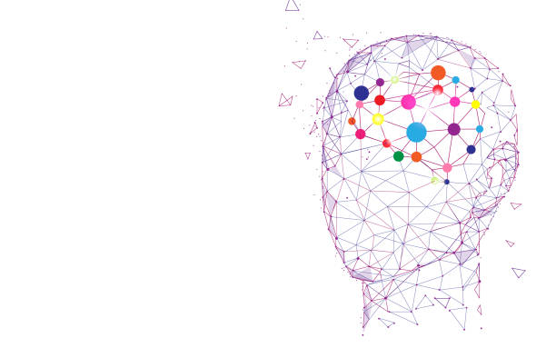 lidská hlava a mozek. tvorba a koncept nápadu - kontemplace pojem stock ilustrace