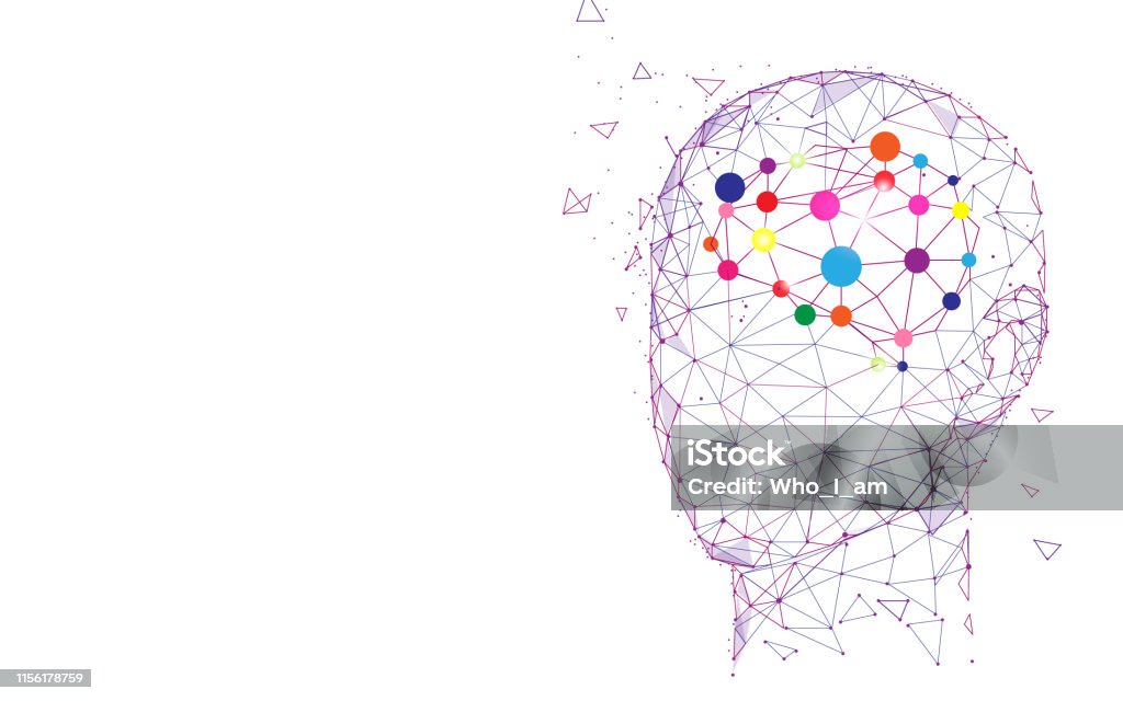 Human head and brain. Creation and idea concept Mental Health stock vector