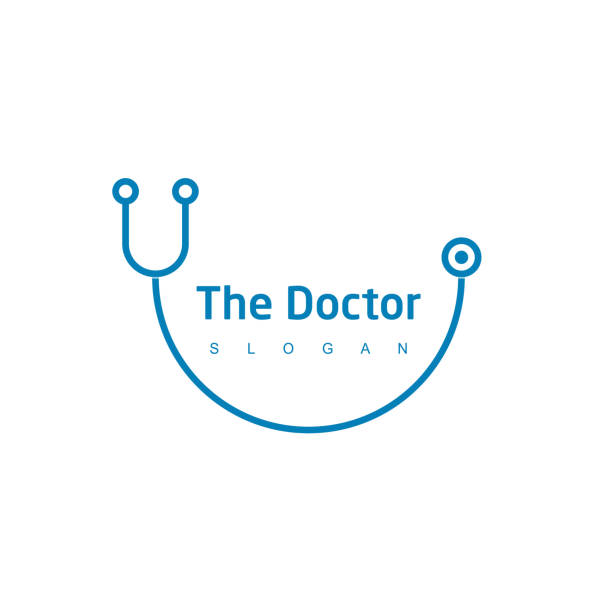 Stethoscope Icon For Doctor Symbol Stethoscope Line Design Inspiration dr logo stock illustrations