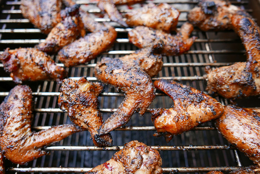 Chicken wings on the grill