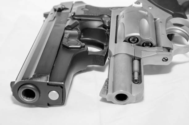 istock Two handguns, a 40 caliber pistol and a 357 magnum revolver 1156193732