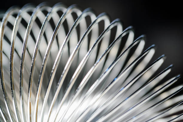 steel spring toy coil with black background