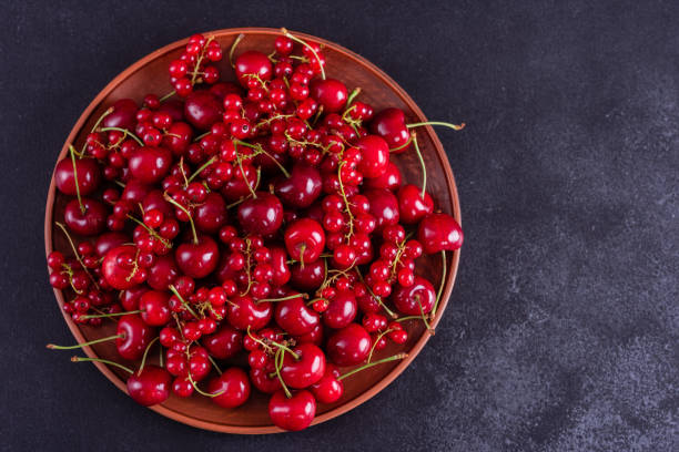 istock Sweet fresh organic cherry background close-up 1156207445