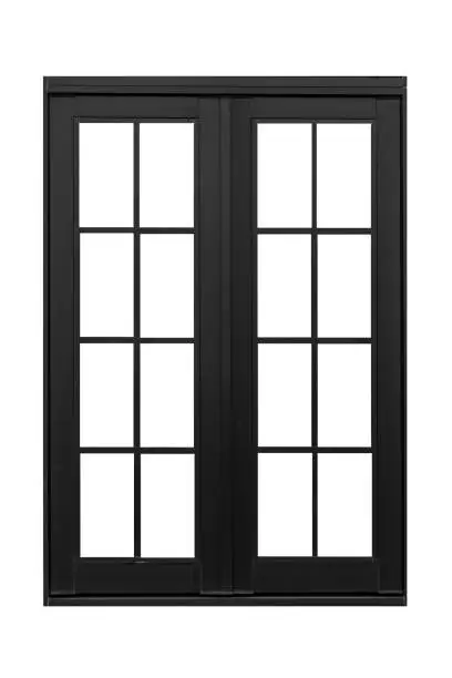 Metal window frame isolated on white background