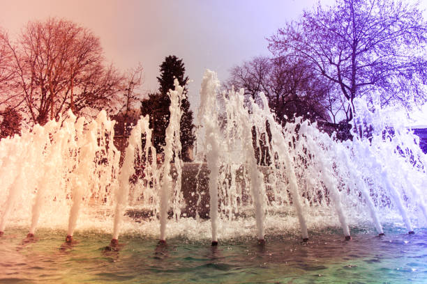 istock A water fountain sprinkling water in the view 1156215769