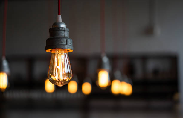 Antique electronic decorative lamp in factory
