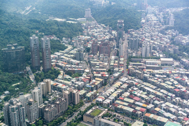 istock panoramic modern city view in Taipei, Taiwan 1156217475