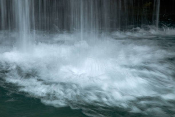 River Abasha Waterfall Natural Monument.Falling waterfall.Photographed with long exposure.