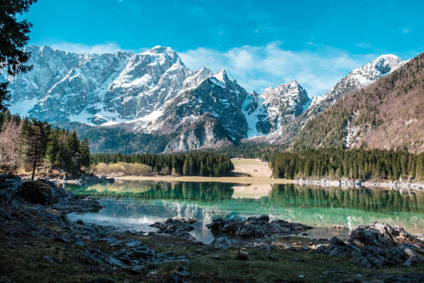 istock Spring morning at the alpine lake 1156222045