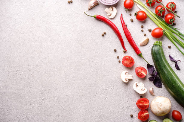istock Creative layout made of seasonal summer vegetables 1156225700