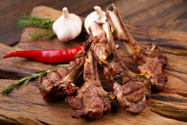 istock spicy grilled lamb ribs loin on serving board 1156225742