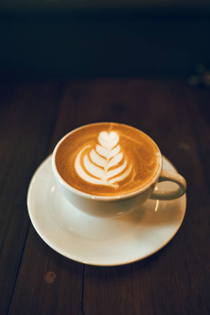 istock Hot latte coffee in a glass 1156227774