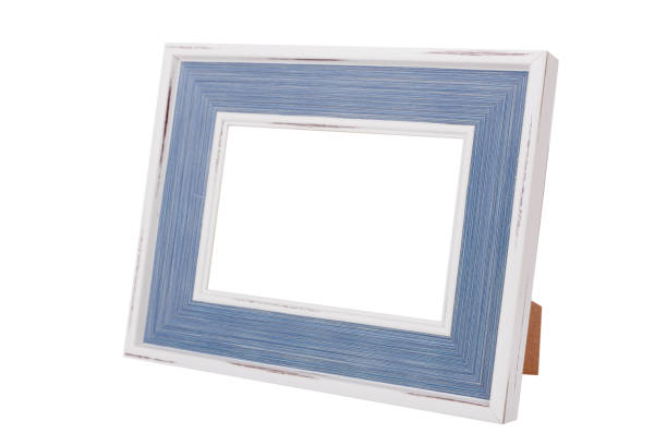 istock White & Blue Vintage Frame isolated on White background. 1156235391