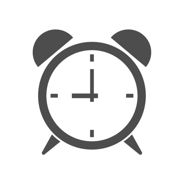 ilustrações, clipart, desenhos animados e ícones de ícone do vetor do despertador - clock wall clock face clock hand