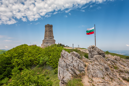 Magnificent panoramic view of the Shipka National Monument (Liberty Monument), Balkans, Bulgaria