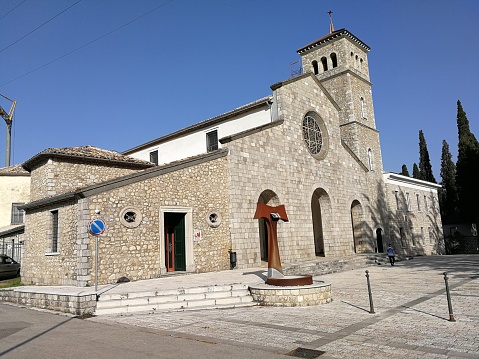 Vitulano, Campania, Italy - 13 June 2019: 15th century Basilica of the Santissima Annunziata e di Sant'Antonio