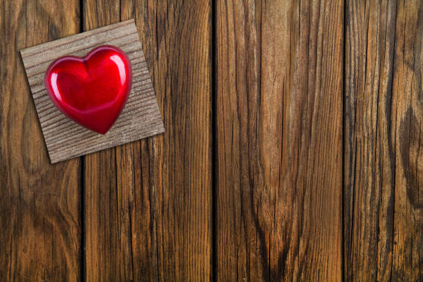 Heart Heart on wooden background with copy space decoteau stock pictures, royalty-free photos & images