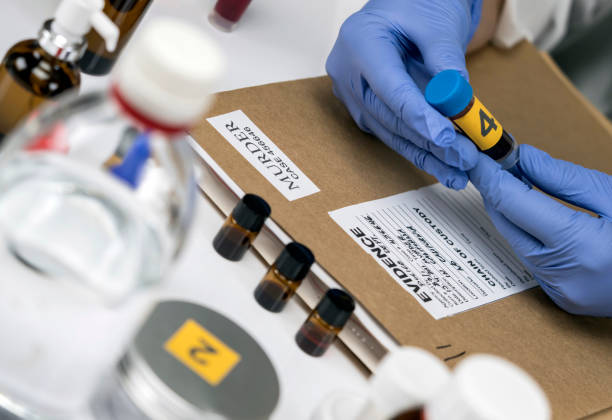 istock Scientific Police takes blood sample at Laboratory forensic equipment, conceptual image 1156257698