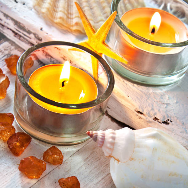 istock Maritime wellness decoration with mussels and candle 1156264821