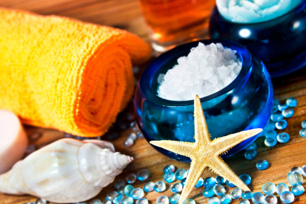 istock Summertime wellness beach decoration with sea salt 1156266121