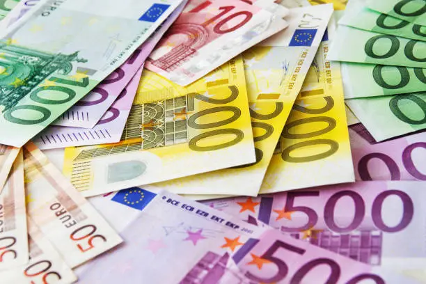 Euro paper currency background