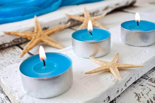 istock Wellness maritime summertime decoration with candles 1156266448
