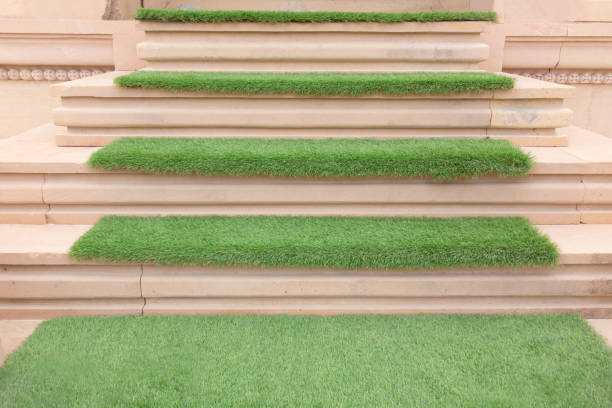 istock stairway covered with green grass 1156269414