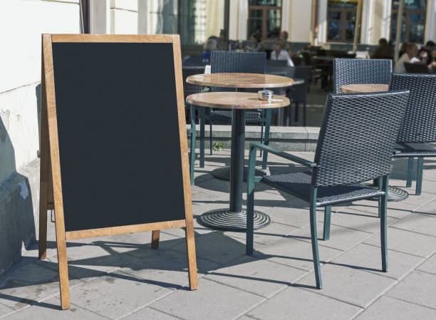 istock Empty restaurant menu blackboard on the street 1156277099
