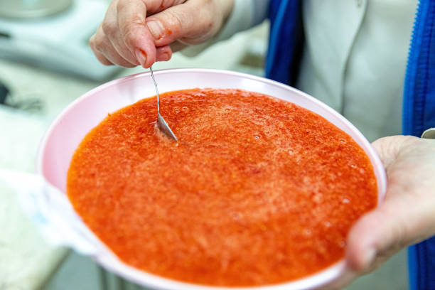 istock MINSK, BELARUS - 1 JUNY, 2019: checking strawberries for radionuclides in the laboratory 1156279844