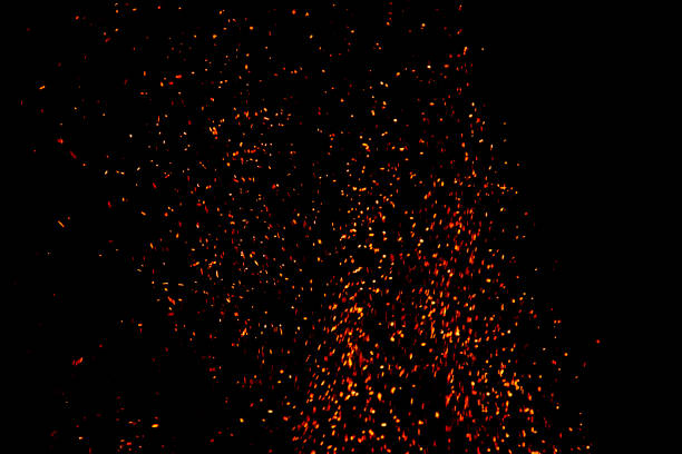 istock Abstract blaze fire flames. Fire flames with sparks on a black background 1156283832