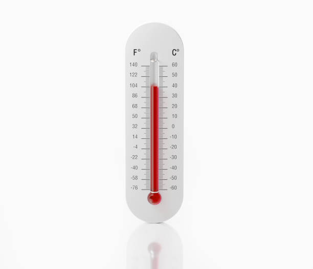 set of realistic mercury thermometer isolated illustration or room