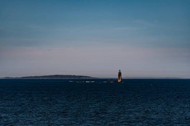 ram island ledge leuchtturm - portland, me - lighthouse maine portland maine scenics stock-fotos und bilder