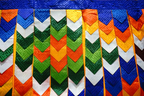 istock Colorful Cloth texture with bhutan 1156289012